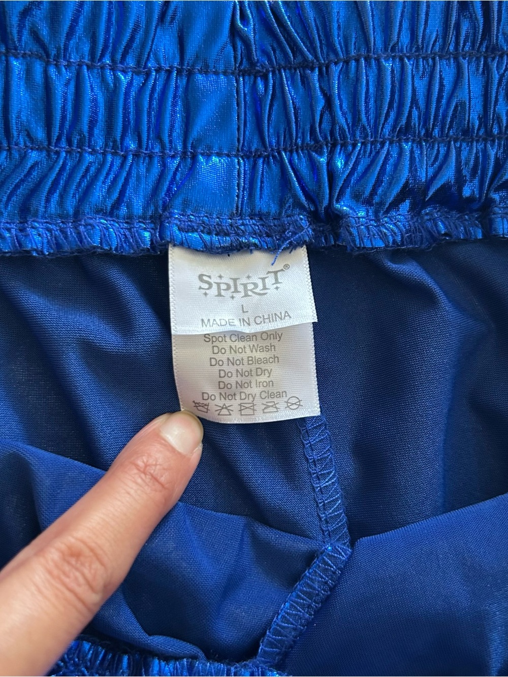 NWOT Spirit Large Royal Blue Booty Shorts Shiny Finish Pockets Costume Summer - Picture 3 of 4